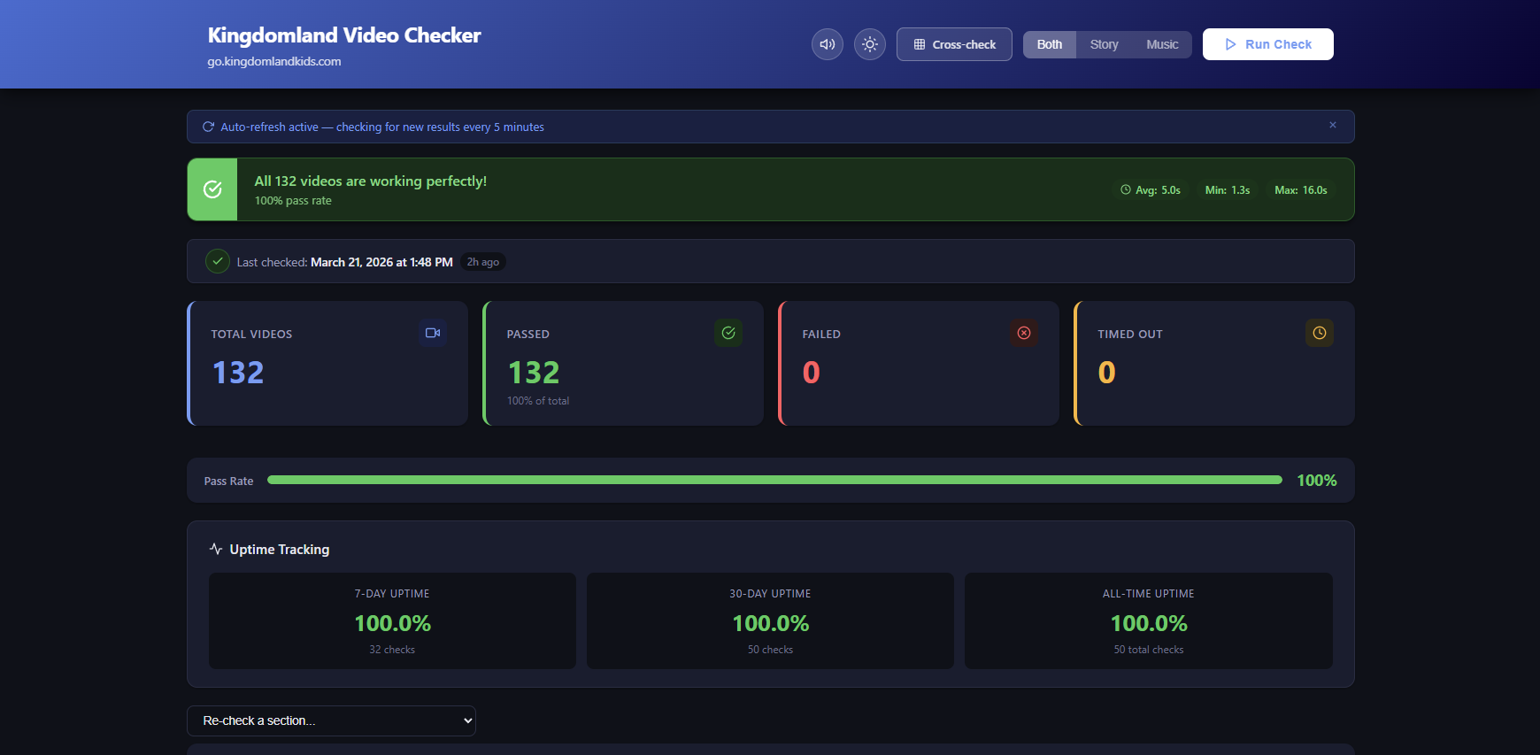 KDL Video Health Checker